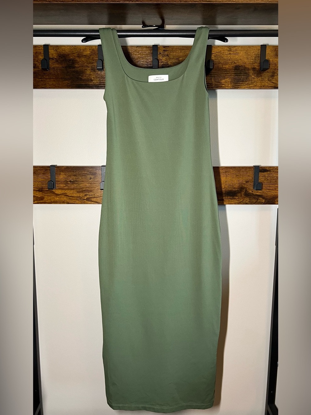 Babaton Olive Sculpt Midi Dress